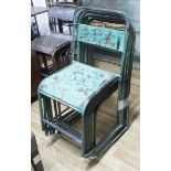 VINTAGE STYLE STACKING INDUSTRIAL CHAIRS, a matched set of six, enameled steel, 44cm x 42cm x 93cm.