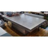 DINING TABLE, contemporary style, grey wood pedestal base, 130cm D x 77cm H x 240cm L.