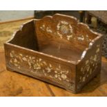 BOX, 19th century Chinese rosewood and mother of pearl inlaid, 25cm H x 41cm x 21cm D.