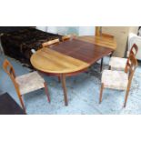 DINING TABLE, rosewood circular by Troeds Sweden extendable with two leaves,