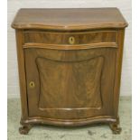 SERPENTINE SIDE CABINET, German mahogany, circa 1870, with drawer and panel door,