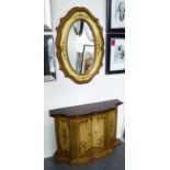 CONSOLE TABLE, with mirror above, Italian style, 98cm x 29cm x 71cm H, mirror 89cm x 59cm.