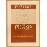 PABLO PICASSO 'Poteries de Picasso', lithographic poster, 1949, with Vallauris watermark,