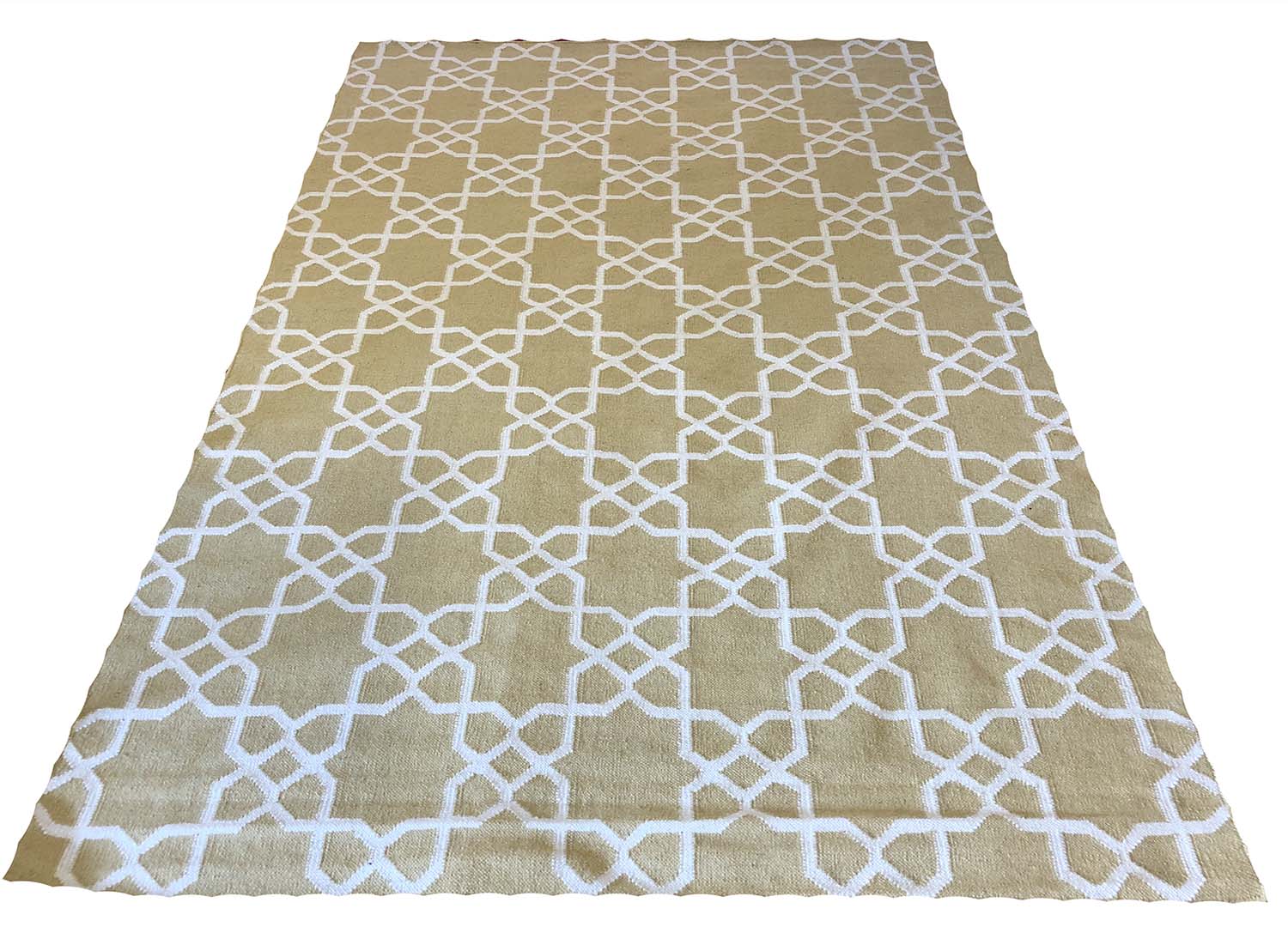 JAIPUR DHURRIE RUG, 274cm x 183cm, Moroccan lattice design.