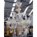 MURANO CHANDELIER, circa 1970s, with six lighting arms (one ball hanging detached), approx 68cm H.