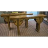 ALTAR TABLES, a pair, northern Chinese elm, circa 1820,