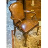 LIBRARY ARMCHAIRS, a pair George III design,