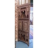 DAMASCAN CORNER CABINETS, a pair,