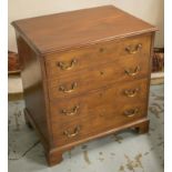 CHEST, 19th century mahogany adapted with two deep drawers, 73cm H x 70cm W x 50cm D.