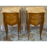 BEDSIDE CHESTS, a pair, Louis XV design,