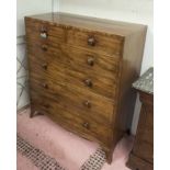 CHEST, Regency mahogany, two short drawers over four long drawers, on bracket supports,