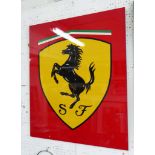 FERRARI LACQUER PANEL, 86cm W x 100cm H.