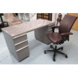 DESK, contemporary style, in an elephant breath coloured gloss finish,