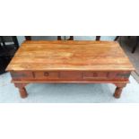 TAKAT LOW TABLE, hardwood, with two frieze drawers, 61cm D x 120cm W x 45cm H.