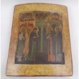 18TH CENTURY RUSSIAN ICON, portraying the presentation of the Mother of God in the temple,