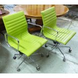 ALUMINIUM GROUP INSPIRED DESK CHAIRS, a pair, after Charles and Ray Eames, to match previous lot.