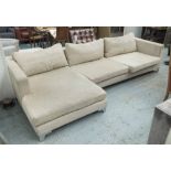 CORNER SOFA, contemporary Andrew Martin inspired in a grey finish, 290cm x 145cm.