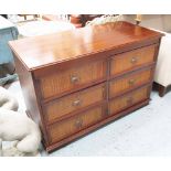 CHEST, six drawers rattan front, 130cm x 53cm x 86cm H.