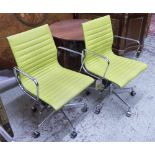 ALUMINIUM GROUP INSPIRED DESK CHAIRS, a pair,