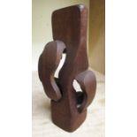 BRIAN WILSHIRE (Contemporary British) Abstract wood sculpture, signed and dated in pencil,