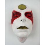 DAVID BOWIE LIFE MASK, hand painted, from the exhibition in Holland 2016, 21cm x 14cm x 10cm.