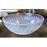 LALIQUE OPALESCENT BOWL, moulded a swirling fern pattern, 'R Lalique, France' etched to base, 20.