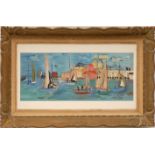RAOUL DUFY 'French harbour', lithograph, edition: 1000, Pierre Levy Edition 1969, 36cm x 65cm,