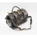 GLADSTONE BAG, in alligator with gold tune fittings, approx 36cm x 30cm H.