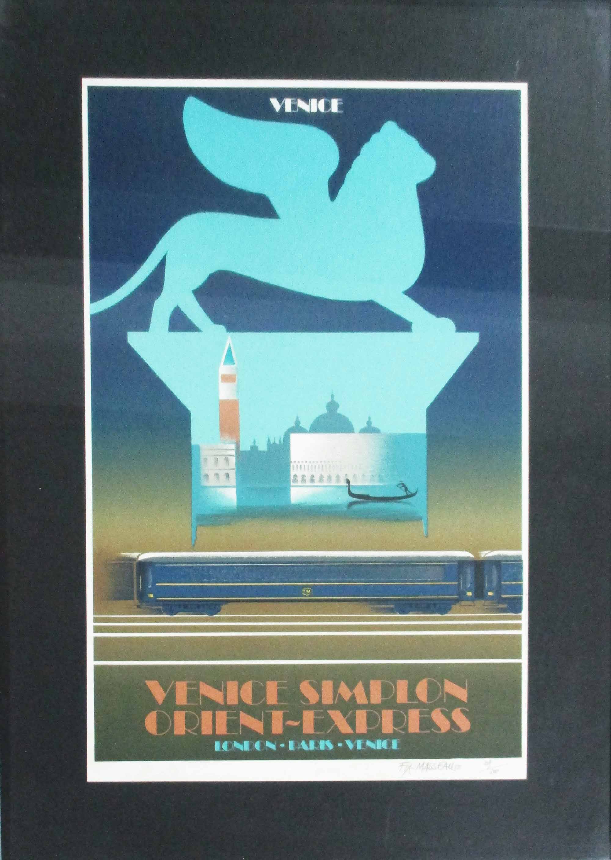 FIX MASSEAU 'Venice Simplon Orient Express', lithograph, signed, dated 85 and numbered 219/300,