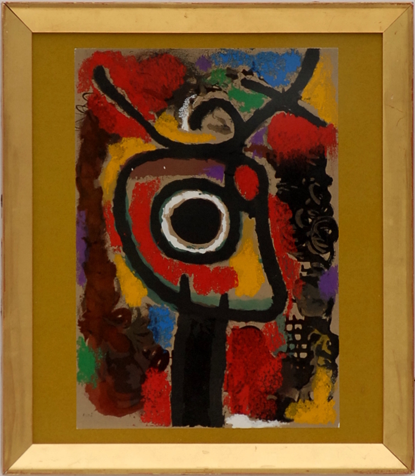 JOAN MIRO 'Personnage', pochoir, 1965, edition: 1275, printed by Jacomet, 31cm x 22cm,