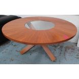 BREAKFAST TABLE, contemporary, of large proportions, with central glass insert, 160cm x 75cm.