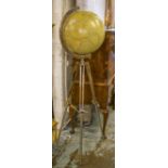 GLOBE, on an adjustable tripod stand, approx 170cm H.