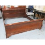 SLEIGH BED, Empire style, mahogany, frame only 98cm H x 192 x 229cm.