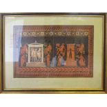 A SET OF FOUR ENGRAVINGS, depicting Greek red figure pottery decorations, one is 45cm x 70cm,