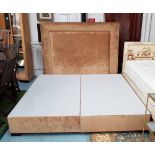 CONTEMPORARY BED AND HEADBOARD, 190cm x 200cm x 153cm.