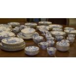 DINNER SERVICE, Royal Worcester English fine bone china blue dragon twelve place setting,