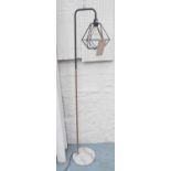 STANDARD LAMP, contemporary style in black with marble base, 155cm H,