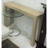 CONSOLE TABLE, David Seyfried in suede buttoned finish, 122cm x 30cm x 80cm H.