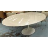 KNOLL SAARINEN DINING TABLE, oval shaped tulip table with Knoll Studio label,