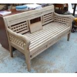 GARDEN BENCH, in weathered finish, 161cm L.