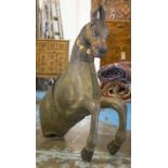HORSE MODEL, early 20th century painted tole, 108cm H x 93cm.