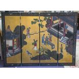 HANGING PANELS,a set of four, early / mid 20th century, Chinese black lacquer,