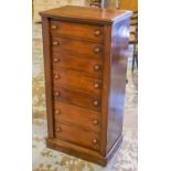 WELLINGTON CHEST, Victorian mahogany with seven drawers enclosed by stiles,