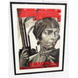 'EMANCIPATION OF WOMEN', Russian propaganda screenprint, 56cm x 49cm, framed and glazed.