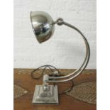 DESK LAMP, chrome arched, 53cm H.