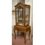 VITRINE ON STAND, Louis XV style, gilt metal mounted, glazed door, enclosing glass shelves,