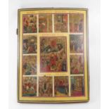 LARGE RUSSIAN ICON, depicting the Ascent into Heaven and Descent into Hell,