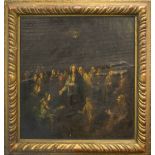 19th CENTURY SCHOOL 'Preaching Christ', oil on board, 33cm x 31cm, framed.