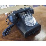 BAKELITE TELEPHONE, mid 20th century adapted for modern usage, 15cm x 19cm x 17cm H.