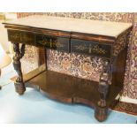 CONSOLE TABLE, early 19th century French Charles X ebony, mahogany,